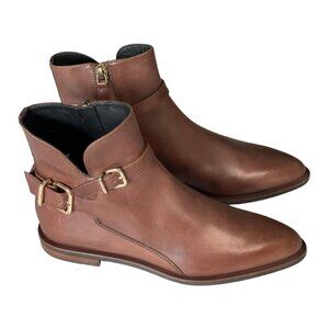 Tods | Brown Leather Flat Ankle Boots